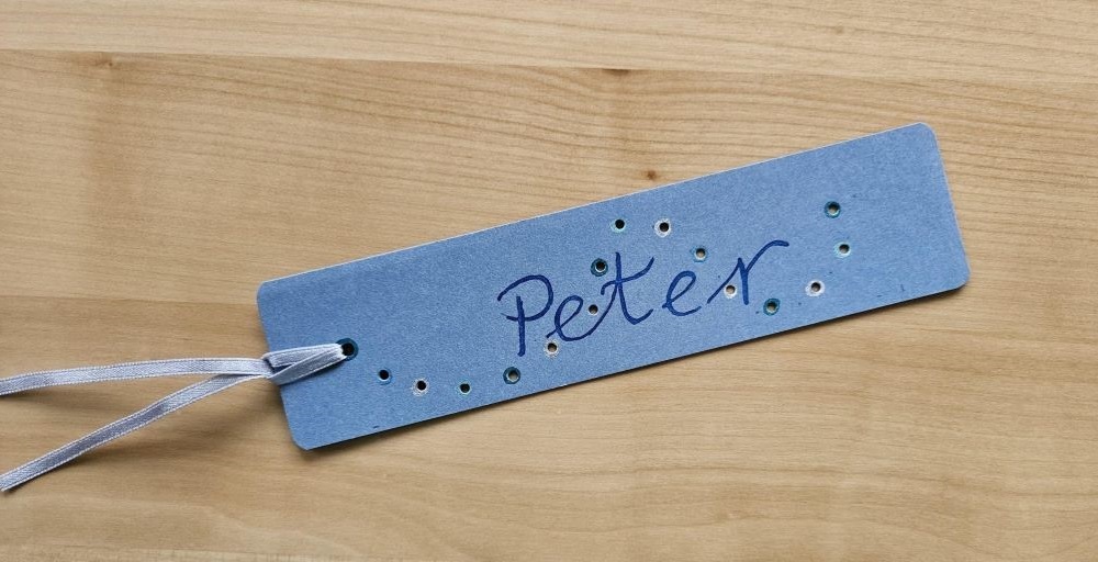 Lesezeichen mit Name: Peter - Kalligrafie Werkstatt Sauerlach